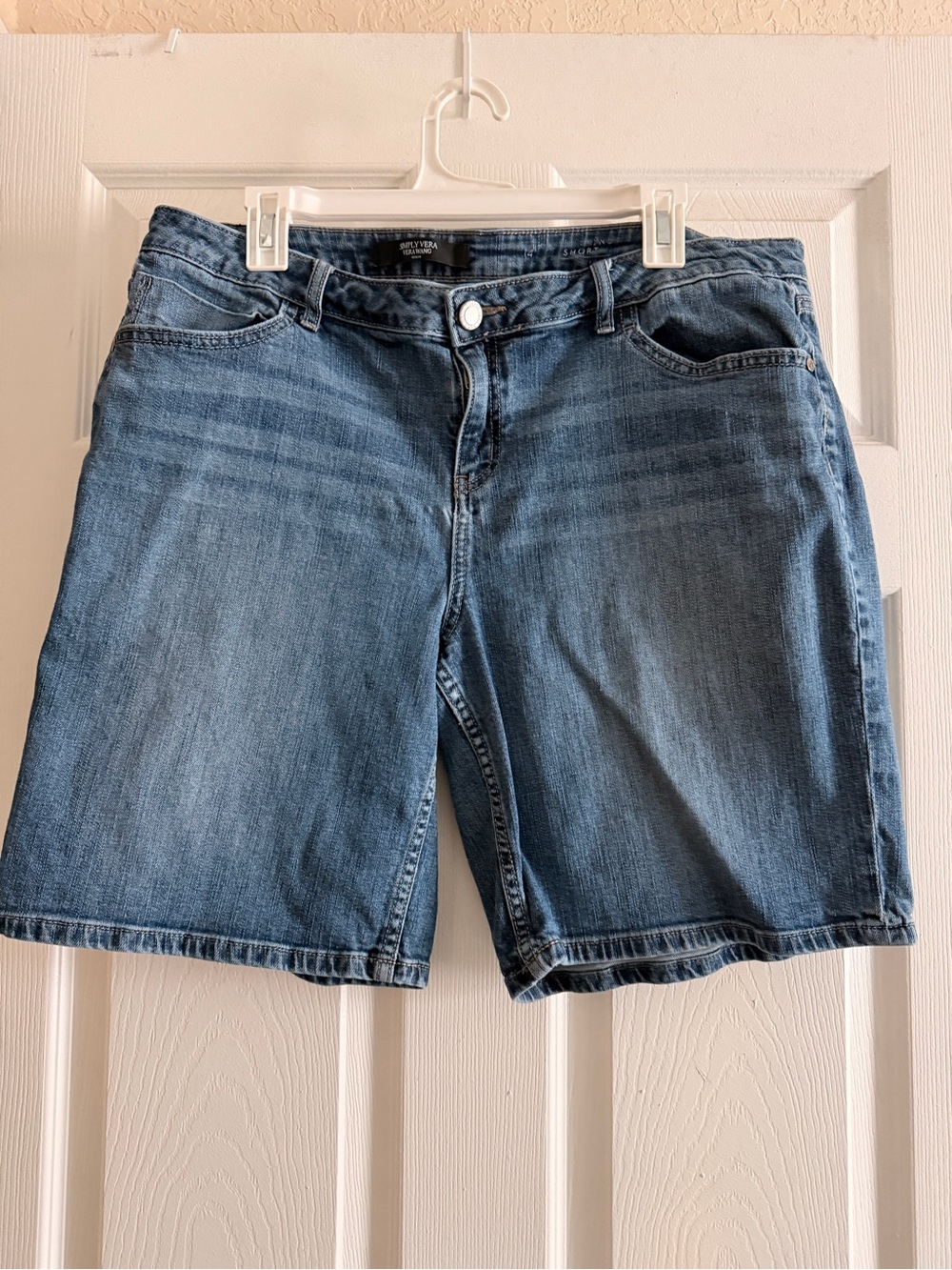 Vera Wang Midwash Denim Bermuda Shorts